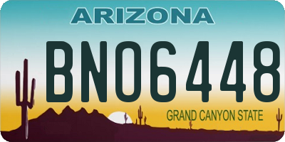 AZ license plate BNO6448