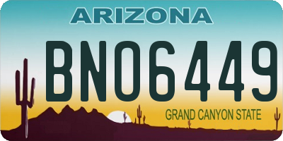AZ license plate BNO6449