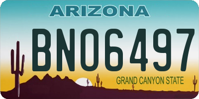 AZ license plate BNO6497