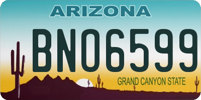 AZ license plate BNO6599