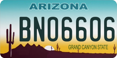 AZ license plate BNO6606