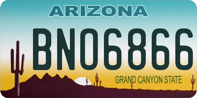 AZ license plate BNO6866