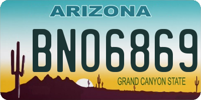 AZ license plate BNO6869