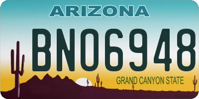 AZ license plate BNO6948