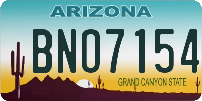 AZ license plate BNO7154