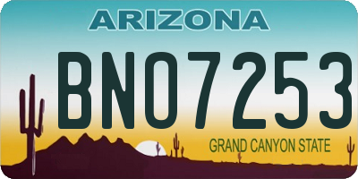 AZ license plate BNO7253