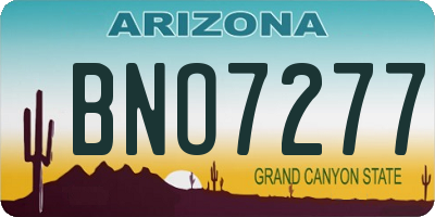 AZ license plate BNO7277
