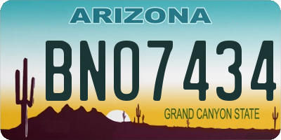 AZ license plate BNO7434