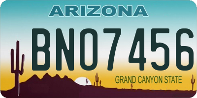 AZ license plate BNO7456