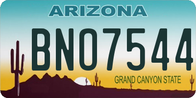 AZ license plate BNO7544