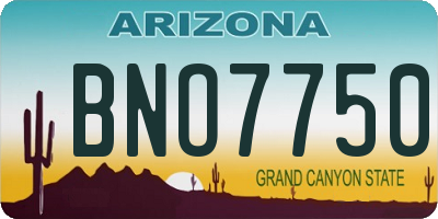 AZ license plate BNO7750