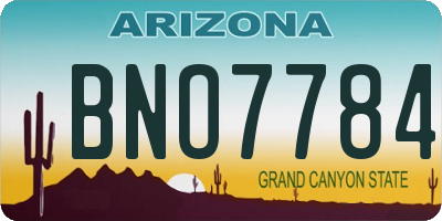 AZ license plate BNO7784