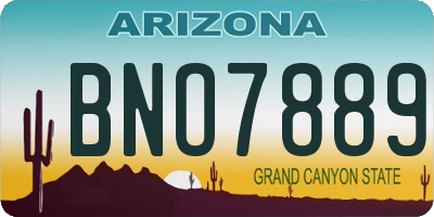 AZ license plate BNO7889