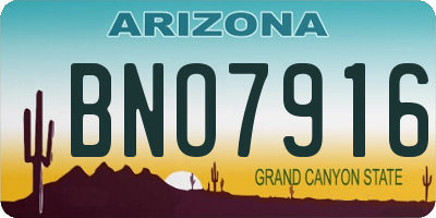 AZ license plate BNO7916