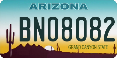 AZ license plate BNO8082
