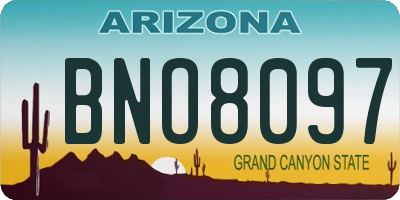 AZ license plate BNO8097
