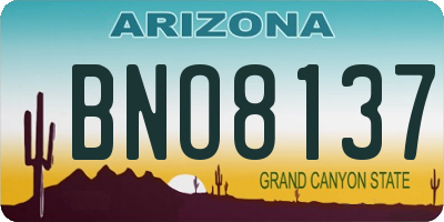 AZ license plate BNO8137