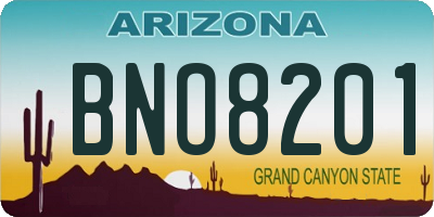 AZ license plate BNO8201