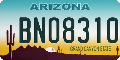AZ license plate BNO8310