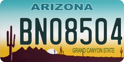 AZ license plate BNO8504