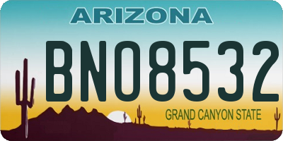 AZ license plate BNO8532