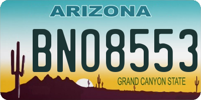 AZ license plate BNO8553