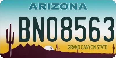 AZ license plate BNO8563