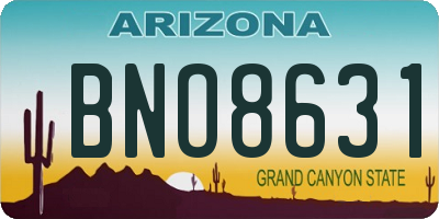 AZ license plate BNO8631