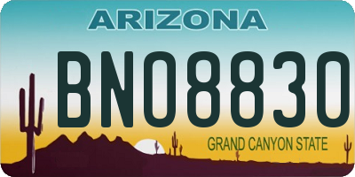 AZ license plate BNO8830