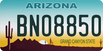 AZ license plate BNO8850