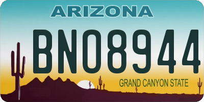 AZ license plate BNO8944