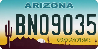 AZ license plate BNO9035