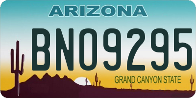 AZ license plate BNO9295