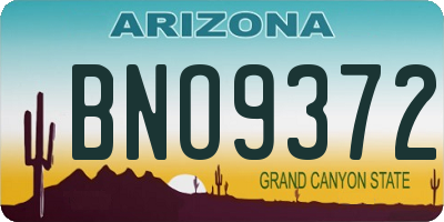 AZ license plate BNO9372