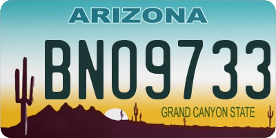 AZ license plate BNO9733