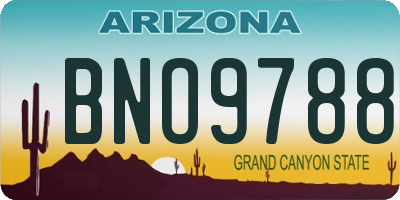 AZ license plate BNO9788