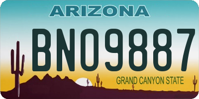 AZ license plate BNO9887