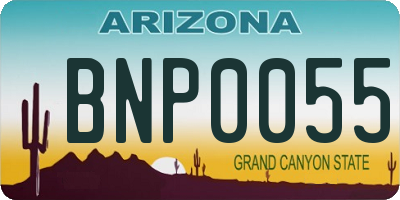 AZ license plate BNP0055