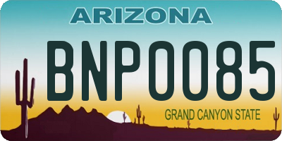 AZ license plate BNP0085