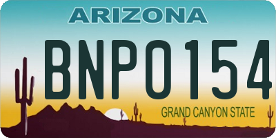 AZ license plate BNP0154