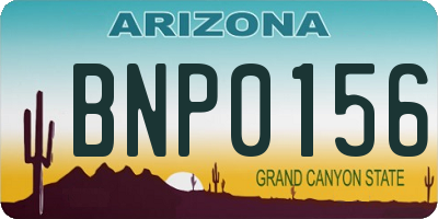 AZ license plate BNP0156