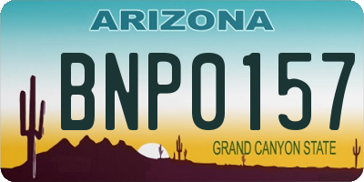 AZ license plate BNP0157