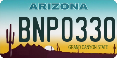 AZ license plate BNP0330