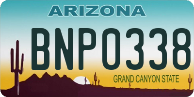 AZ license plate BNP0338