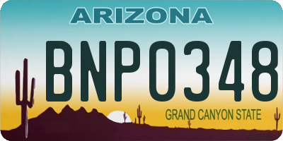 AZ license plate BNP0348