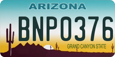 AZ license plate BNP0376