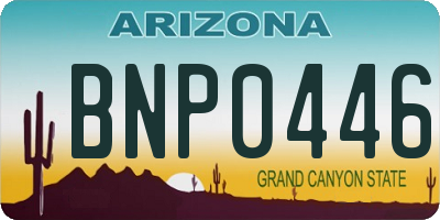 AZ license plate BNP0446