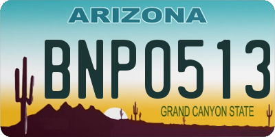 AZ license plate BNP0513