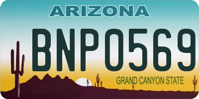 AZ license plate BNP0569