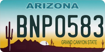 AZ license plate BNP0583